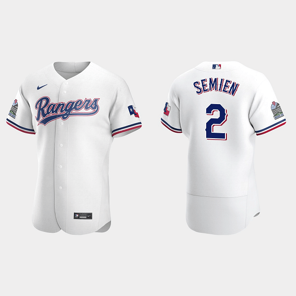 Men's Texas Rangers #2 Marcus Semien White Flex Base Stitched Jersey Men's Texas Rangers #2 Marcus Semien White Flex Base Stitched Jersey